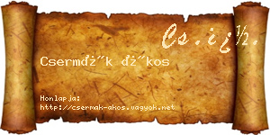 Csermák Ákos névjegykártya